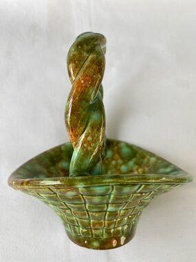 Ceramic Basket Hand Painted Vintage